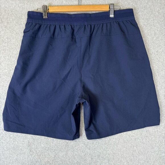 Fabletics Mens Size Large Athletic Shorts Navy Blue Elastic Waistband Stretch - Picture 7 of 7
